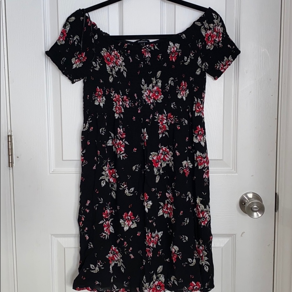 Black Dress with Flowers